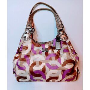 Coach Madison Signature Op Art Maggie Hobo Bag